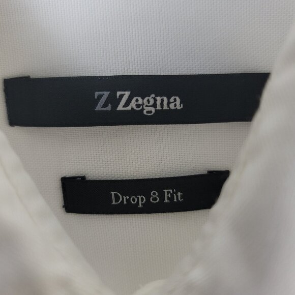 Z Zegna Men's White Button Down Shirt Small Long Sleeve Dress Work Classic - Picture 6 of 13